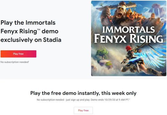 育碧《渡神纪》试玩版在Stadia推出 限时一周免费游玩